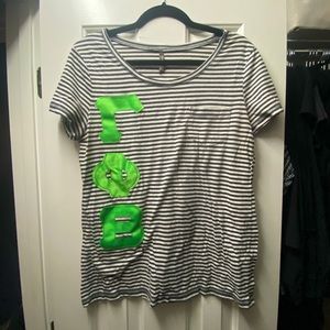 Gamma Phi Beta Charlotte Russe Striped Pocket Letter Tee Large